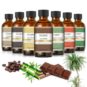 EUQEE 60ml (2 Fl.Oz.) Mens Fragrance Oil For Reed Diffuser Car Diffusion-Leather Coffee Bamboo & Teak Bay Rum Aromatherapy Oil