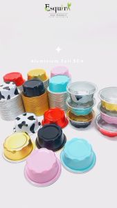 (ESQ) Aluminium Foil Cup Tray 50ml with PET Lid 10 Pcs