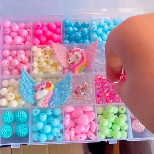ชุดร้อยลูกปัด DIY 24 ช่อง พร้อมอุปกรณ์ครบชุดและกล่องจัดเก็บ 24 ช่อง