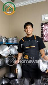 Wajan Penggorengan No.10/12 Alumunium Tebal Katel Gajah Serbaguna Anti Lengket Gagang Kayu Asaking