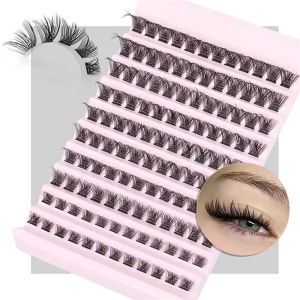 120 Pcs Fluffy Lash Clusters - Natural Look Wispy Eyelash Extensions for DIY at Home 8-14mm D Curl Individual Cluster Lashes