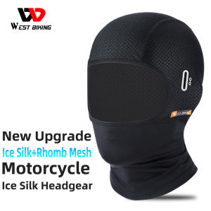WEST BIKING Full Face Mask Summer Breathable Motorcycle  Bike  Ice Silk Scarf  Outdoor Sports Anti-UV Balaclava Glasses Hole