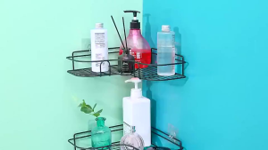 ที่วางของเข้ามุม ชั้นวางของในห้องน้ำ ห้องครัว ติดผนัง ไม่ต้องเจาะรู ทนทาน วัสดุทำจากเหล็กคุณภาพดี ประหยัดพื้นที่ ราคาถูก