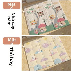 Thảm Bọt Đôi Mặt Họa Tiết Gấp Được