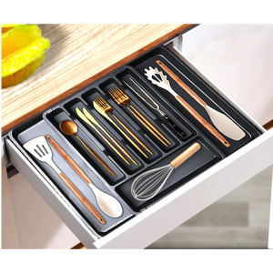 Expandable Cutlery Drawer Organizer Adjustable Kitchen Utensil Tray Set Compartment Flatware Storage Divider
