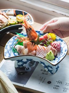 ชามเซรามิคสูงสำหรับอาหารญี่ปุ่นสไตล์ญี่ปุ่นขนาดใหญ่ ชามสุกิซากิ ชามอันตราย ชามอีซี่ ชามเซรามิคสูงสำหรับใช้ในธุรกิจ