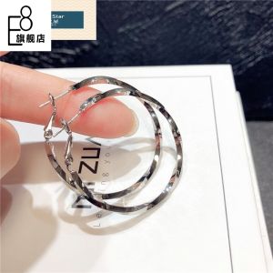 Rose Gold S925 Silver Needle Large Earrings Women Simple Elegant Versatile Ear Cuffs Korean Style Fashion Jewelry Accessories