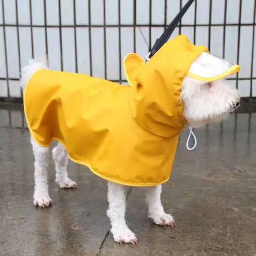HATELI Dog Raincoat Waterproof Soft PU Breathable Dog Rain Jacket for Small Medium Large Dogs Hooded Cat Rain Coat with Transparent Cap Protect Belly Corgi Teddy Golden Retriever Shih Tzu Rain Poncho