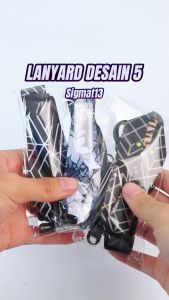 Lanyard Custom Nama Design Model 5 + Idcard Holder + oring 3 pcs + gantungan hp + gantungan case hp