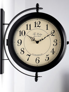 Hense | Dual-faced Digital Wall Clock for Living Room Metallic Minimalist