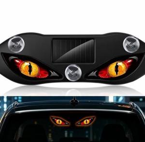 Solar Power Car Demon Eye Light Cool Flashing Warning Light Dynamic Safety Vehicle Signal Lights Universal