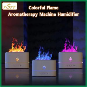 Upgraded Colorful Flame Aromatherapy Machine Humidifier Timing 250ml USB Fragrance Essential Oil Diffuser Home Office Ultrasonic Air Freshener Diffusers