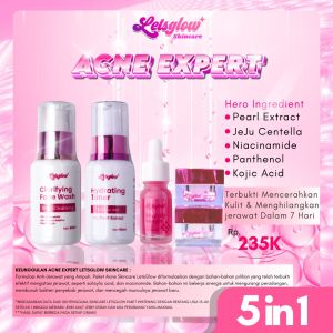 LETSGLOW SKINCARE PAKET LENGKAP ACNE PERAWATAN WAJAH