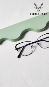 Gentle Fawn Frame Kacamata Fashion Wanita Bentuk Kekinian Cat Eye Metal+TR90 Elegant Simple Bisa Minus 95222
