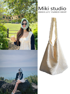 Large Capacity Single Shoulder Bag Melted Lace Rural Style Fairy Beauty Summer Gentle Fresh Sweet Soft Handle Purse for Daily Use