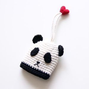 Cute Cartoon Knitted Key Storage Bag Male Female Woolen Car Key Cover Protection Pouch Handmade Craft Storage Bag