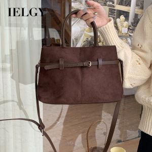 IELGY Autumn and Winter New Vintage Frosted Suede Shoulder Crossbody Bag Commuter Handbag