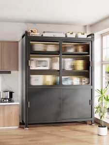 NINI Sliding Door Kitchen Cabinet | Cabinet Storage Rack | Multi-layer Cabinet | Tall Cabinet Storage | Kitchen Storage Expert | 厨房推拉门储物柜