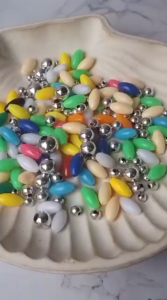 mutiara padi mix warna campur mix bead metalik per 10 gram murah