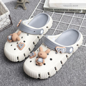 Giày Lười Đế Dày Mùa Hè Cho Nam Đi Biển Ngoài Trời Thể Thao Thường Ngày Chống Trượt Đế Rỗng Hở Mũi Họa Tiết Hoạt Hình