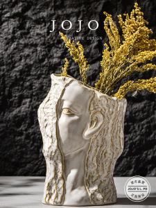 Nordic Style Creative Abstract Ceramic Flower Vase for Living Room Dry Flower Decoration Simple Modern Home Decoration Accessories