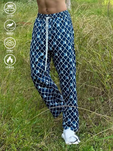 กางเกงกีฬาขาตรงผ้าฝ้ายผสมสไตล์อเมริกันสำหรับผู้ชาย กางเกงขายาวลำลองสำหรับออกกำลังกายกลางแจ้ง กางเกงบาสเก็ตบอลสำหรับผู้ชาย ทรงหลวม ทรงหลวม