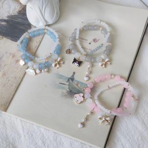 New forest simple crystal beaded light luxury bracelet girlfriend hand cute sweet girl soft girl bracelet