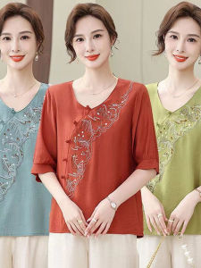 HUAXUNRAN | Áo Sơ Mi Ngắn Tay Thoáng Mát Thời Trang Bằng Vải Cotton Linen