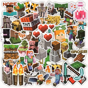 Set Pelekat Hadiah Sticker Gift Box Pixel Sticker Pack Decorate Scrapbook Creative Cartoon Stickers
