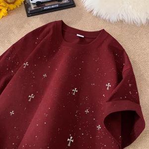 SUOSHE | Oversized Cotton American Street Style Print T-Shirt
