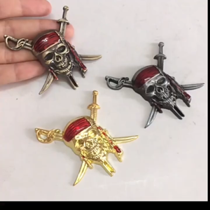 55mm Pirate Skull Metal Badge Sticker Easy Paste Waterproof Durable Pelekat Kereta Car Body Styling Accessories 🚗