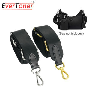 EverToner Tali Bahu กว้างสำหรับเปลี่ยน3in1สีดำเหมาะสำหรับกระเป๋าสะพายพาดลำตัวผ้าฝ้ายสังเคราะห์ Hobo อุปกรณ์สายรัด