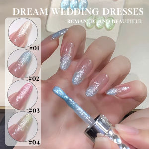 MIANEL 12ML Summer Dream Wedding Dress Fine Glitter Gel Nail Polish Whitening Glitter Crushed Diamond Nail Polish Summer Nails