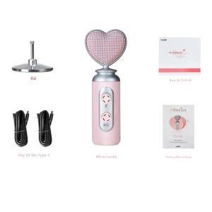Micro USB Chơi Game Hình Trái Tim Màu Hồng Tích Hợp Điều Khiển Âm Lượng Tắt Tiếng Một Chạm Dành Cho Streamer PC Game Thủ Người Sáng Tạo Video - Cắm Là Chạy