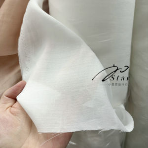 ผ้าไหมลินินสีขาวหอมกลิ่นซีอิ๊ว ผ้าเชิ้ตชุดเดรสผ้าฝ้ายสำหรับทำเครื่องประดับ DIY ดีไซเนอร์ทำมือ