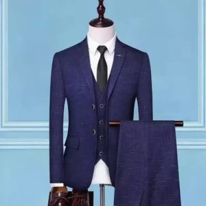 British Style 3-Piece Suit Set - High-Quality Mens Fashion Wedding Banquet European American Look with Jacket Vest Trousers