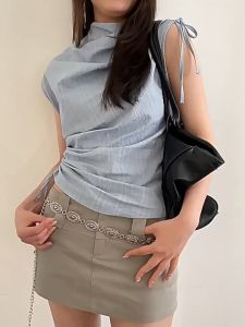 Ikat Pinggang Wanita Rantai Motif Logam Belt Metal Sabuk Fashion Aksesoris Casual Style Korea