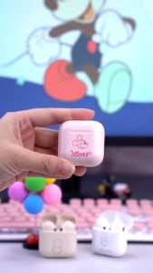 Disney Pro4 (FX-951B) TWS Wireless Bluetooth Earphone V5.3 Noise Reduction Lucu Olahraga Headset With Mic