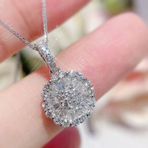 Huitan Exquisite Women's CZ Pendant Necklace: A Romantic Flower Shaped Bridal Wedding Accessory