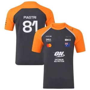 Mens new racing team jersey 2025 Lando Norris Oscar Piastri comfortable and breathable round neck T-shirt outdoor training soft