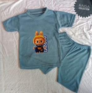 baju anak isi 3pcs motiv labubu 1-2 tahun