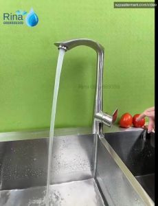 VÒI RỬA CHÉN BÁT NÓNG LẠNH INOX XỊN SUS 304 RINA RN5015 ĐÚC LIỀN KHỐI CAO CẤP BẢO HÀNH 5 NĂM RINA RN5015 ỐNG SỐ 7 XOAY 360 ĐỘ NƯỚC CỰC MẠNH