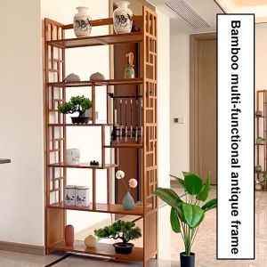 Bamboo Storage Rack With Drawer 80/100CM Organizer Shelf Storage Shelf Rack For Home Living