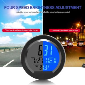 Solar Car Clocks Dashboard Automotive Electronic Watch Led Digital DisplayTime with Back Luminous Car Accessories