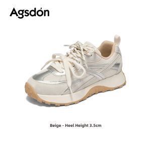 Agsdon | Silver Gray Platform Sneakers