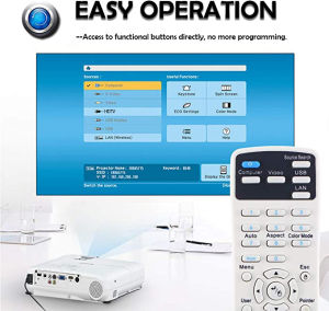 Universal Projector Remote Control for Epson Home Cinema Powerlite EB- EX VS H BrightLink EMP- Series Projectors