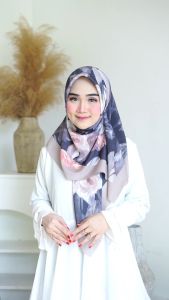 (Rushel Marble) Hijab Jilbab Kerudung Segiempat Voal Motif / Jilbab Segi Empat Motif / Hijab Voal