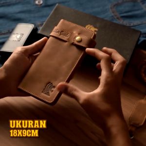 Dompet Kulit Panjang Pria Leather Sapi Free Tali Panjang Vintage Wallet