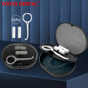 2 Layer Dental Retainer Case Orthodontic Retainer Braces Storage Box With Mirror Aligner Chewies Removal Tool Travel Denture Box