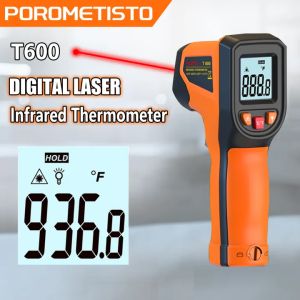 POROMETISTO T600 -50~600°C Digital Infrared Temperature Meter Non-contact Laser Meter Handheld Pyrometer Imager Hygrometer LCD Screen IR Sensor